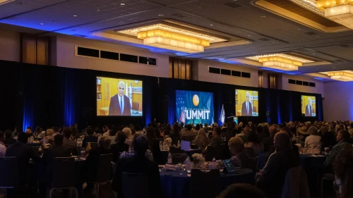 Israeli Foreign Minister Yair Lapid addressing the 2021 CUFI Summit in Dallas, Texas. Photo by Dmitriy Shapiro.