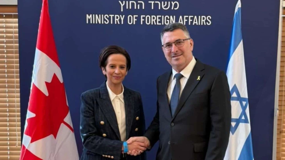 Israeli Foreign Minister Gideon Sa'ar meets with Canadian deputy opposition leader Melissa Lantsman, a Jewish MP for the Conservative Party, in Jerusalem, Dec. 30, 2025. Credit: Israeli Foreign Ministry.