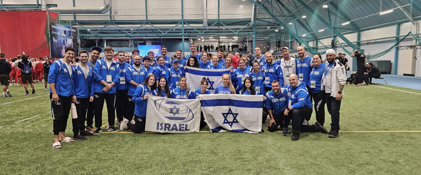 Male and female Israel players at the 2024 World Flag Football Championships in Finland. Credit: Courtesy AFI.