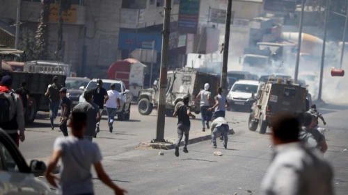 Israeli forces clash with Palestinians during a security raid in the West Bank city of Ramallah on Sept. 25, 2019. Photo by Flash90.