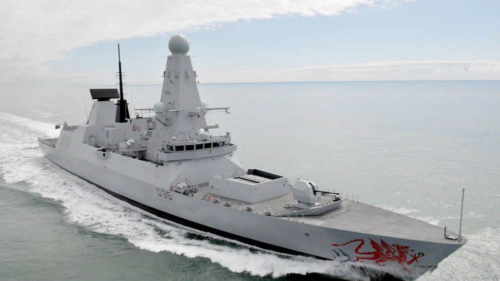 Royal Navy air-defense destroyer HMS Dragon exercising in the English Channel, Aug. 30,2011. Photo by Nicky Wilson via Wikimedia Commons.