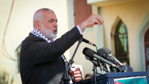 Hamas chief Ismail Haniyeh attends a groundbreaking ceremony for the Rafah Medical Complex in the southern Gaza Strip, Nov. 23, 2019. Photo by Abed Rahim Khatib/Flash90.