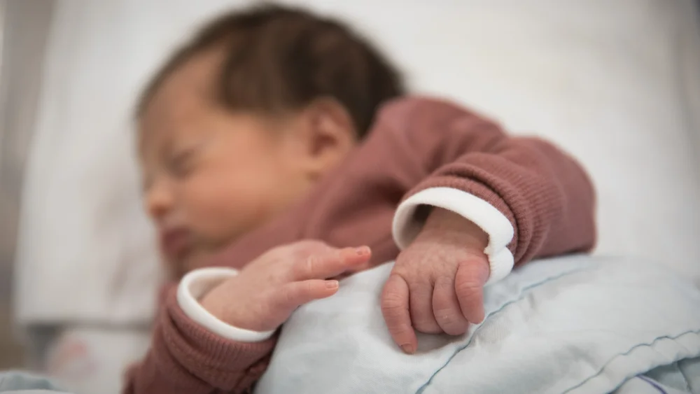 A newborn baby at the Shaare Zedek Medical Center in Jerusalem, Oct. 29, 2018. Photo by Hadas Parush/Flash90.