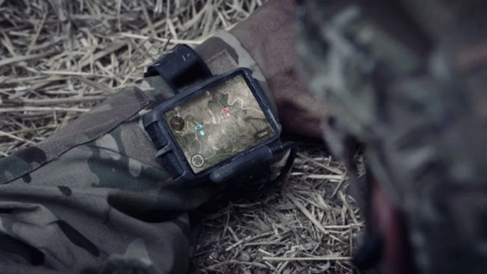 Elbit Systems' Smart WristView, a compact, low-power, rugged wrist-strapped C2 display, Credit: Elbit Systems.