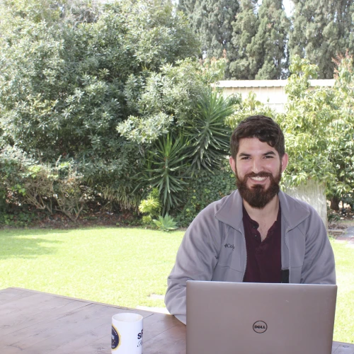 Lazer Mangel, 24, at sFBI, a “startup’s startup,” in Herzliya, Israel. Credit: Marshall Weiss