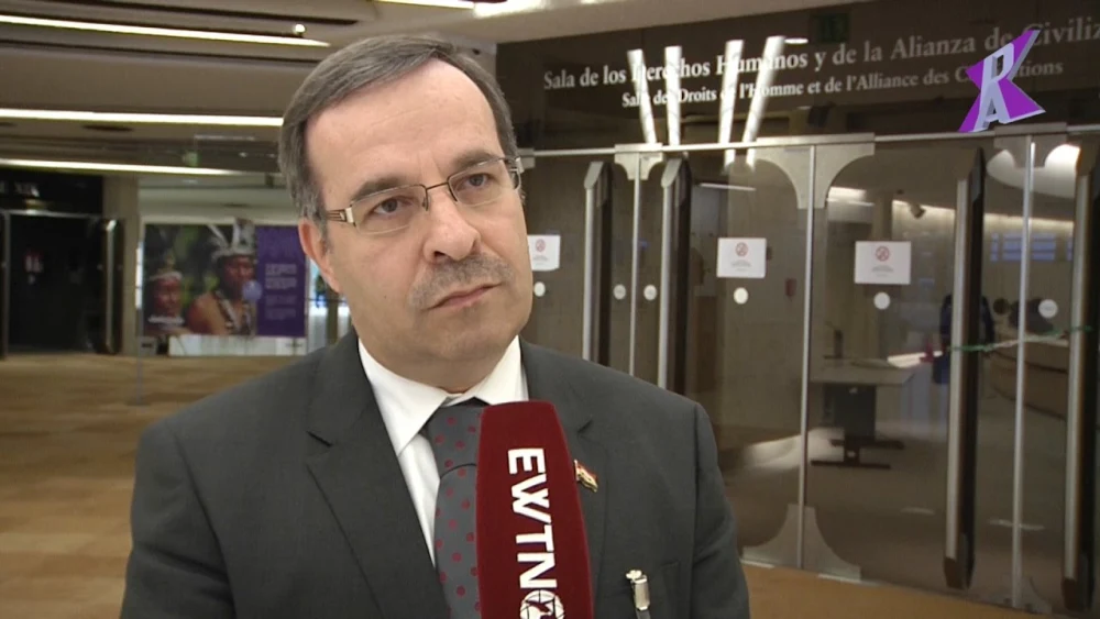 Syrian U.N. envoy Hussam Edin Aala. Source: Screenshot.