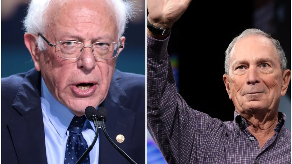 Democratic presidential candidates U.S. Sen. Bernie Sanders (I-Vt.) and former New York Mayor Michael Bloomberg. Photos by Gage Skidmore via Flickr.