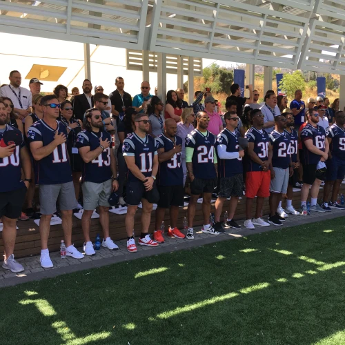 More than a dozen players from the 2019 Super Bowl Champion New England Patriots in Israel as part of the program “Touchdown in Israel III,” the third installment of a VIP trip to Israel for NFL players organized by Patriots chairman and CEO Robert Kraft. Credit: Josh Hasten.