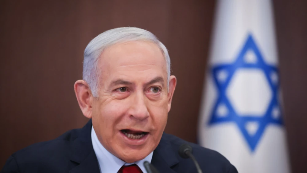 Prime Minister Benjamin Netanyahu leads a Cabinet meeting in Jerusalem, May 14, 2023. Photo by Yonatan Sindel/Flash90.