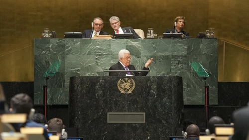 Palestinian Authority leader Mahmoud Abbas addresses the United Nations General Assembly. Credit: U.N. Photo/Cia Pak.
