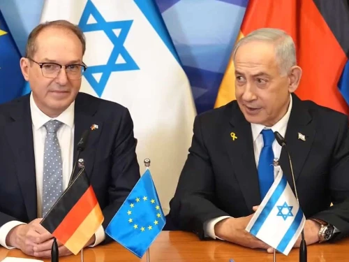 German Interior Minister Alexander Dobrindt and Israeli Prime Minister Benjamin Netanyahu speak in Jerusalem on Jan. 11, 2026. Credit: The Prime Minister's Office of Israel.