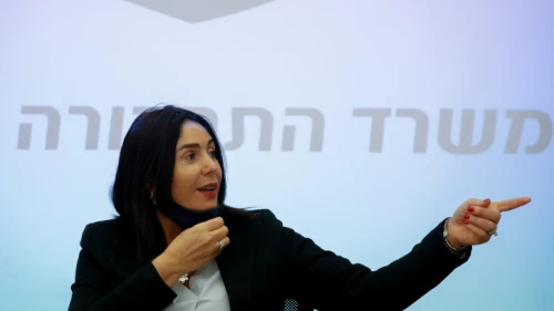 Minister of Transportation Miri Regev speaks during a press conference on July 8, 2020. Photo by Olivier Fitoussi/Flash90.