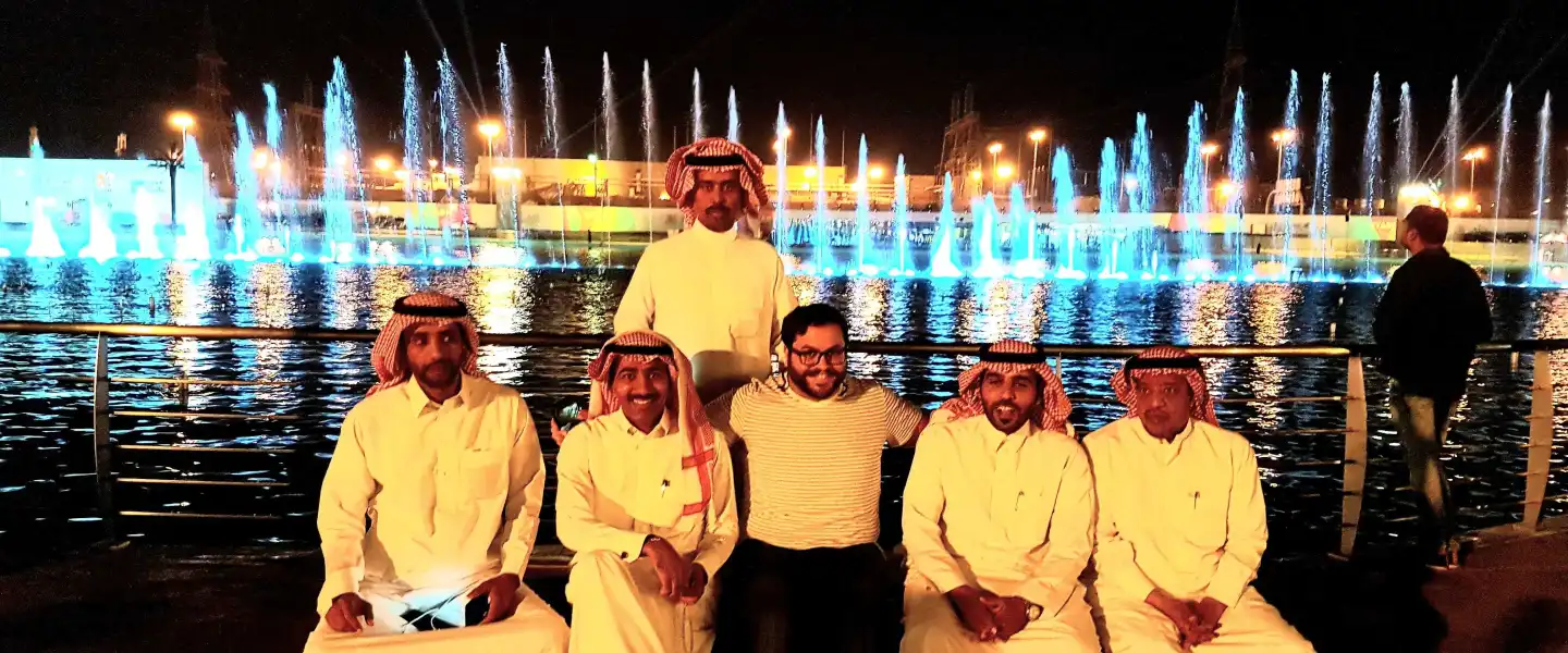 Avi Gold (center) during his visit to Saudi Arabia. Credit: Courtesy.