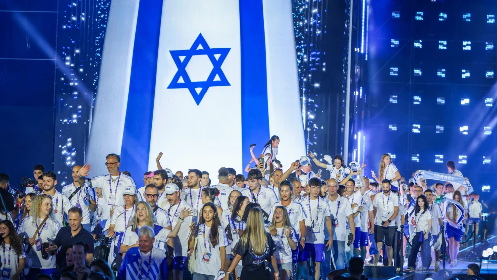 The opening ceremony of the 2026 Maccabiah Games at Teddy Stadium in Jerusalem, July 1, 2026. Photo by Danny Maron/Flash90.