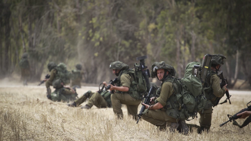 Israel Defense Forces' soldiers conduct training in a field near the border with Gaza in southern Israel on July 22, 2014. Credit: Hadas Parush/Flash90.