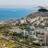 An Israeli Air Force helicopter flies over Haifa during Israel's 75th Independence Day, April 26, 2023. Credit: Flash90.