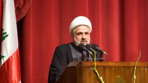 Hezbollah Secretary-General Naim Qassem. Photo by Sebastian Baryli via Wikimedia Commons.