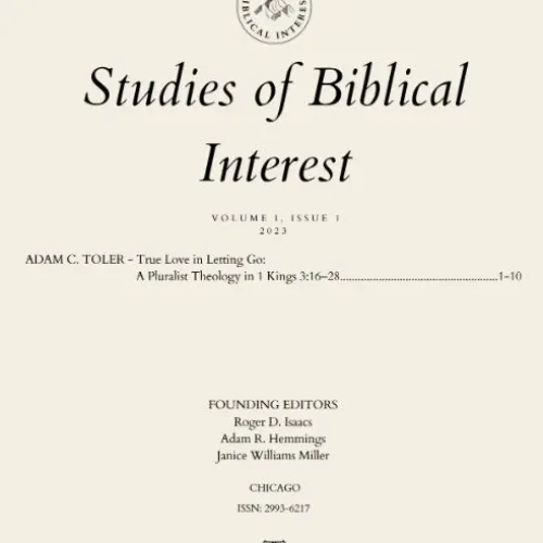 Studies of Biblical Interest was launched in 2023. Courtesy.
