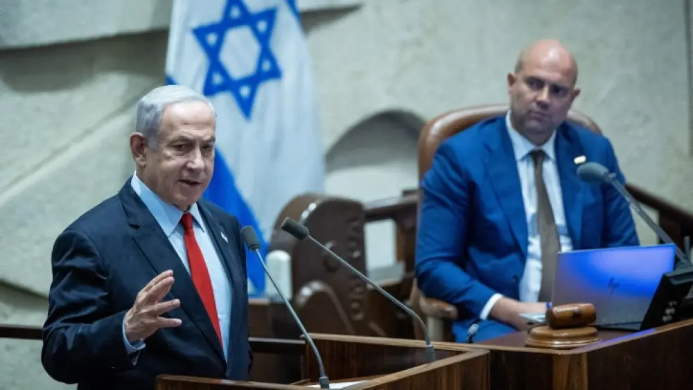 Israeli Prime Minister Benjamin Netanyahu attends a Knesset debate, June 26, 2023. Photo by Yonatan Sindel/Flash90.