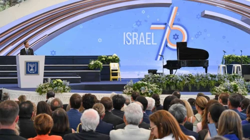 Israeli President Isaac Herzog hosts the annual Independence Day reception for ambassadors, international representatives and members of the diplomatic corps based in Israel, May 14, 2024. Photo by Ma'ayan Toaf/GPO.