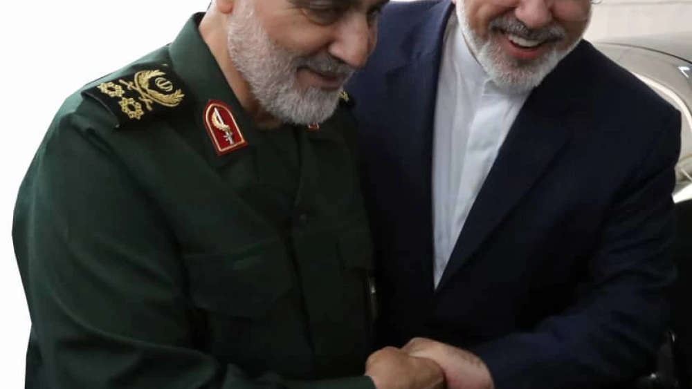 Former IRGC head Qassem Soleimani with Iranian Foreign Minister Mohammad Javad Zarif. Source: Twitter/Mahammad Javad Zarif.