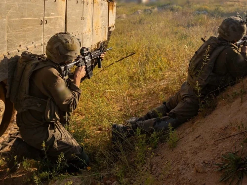 IDF troops during an operation in an undisclosed location in the Gaza Strip, on April 25, 2025. Credit: IDF.