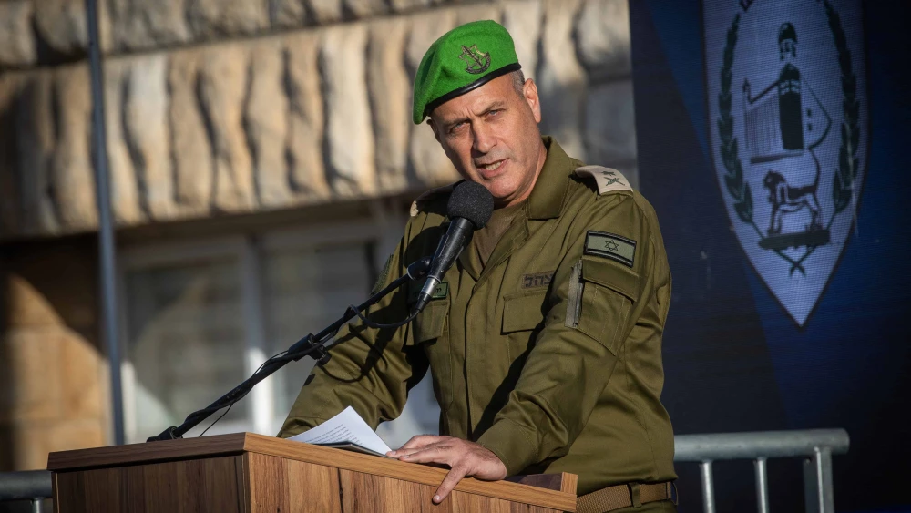 Outgoing IDF Central Command head Maj. Gen. Yehuda Fox at his retirement ceremony held at the Central Command headquarters in Jerusalem, July 8, 2024. Photo by Oren Ben Hakoon/Flash90.