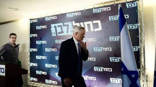 Blue and White Party leader Benny Gantz holds a press conference in Tel Aviv shortly before his mandate to form a government expires, on Nov. 20, 2019. Photo by Tomer Neuberg/Flash90.