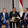 Israeli Prime Minister Benjamin Netanyahu with Egyptian President Abdel Fattah El-Sisi in New York on Sept. 18, 2017. Photo by Avi Ohayon/GPO.