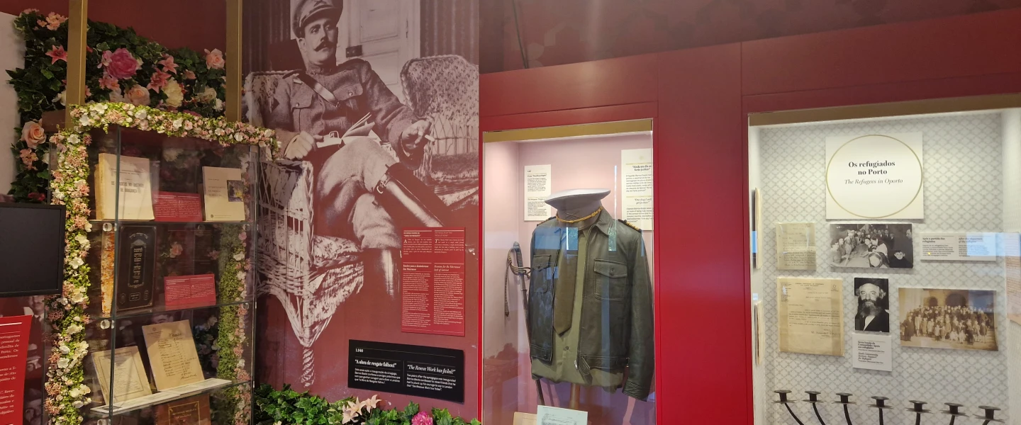 A display for Portuguese Army officer Capt. Arthur Carlos de Barros Basto (1887-1961) at the Jewish Museum of Oporto in Portugal. Credit: Courtesy.