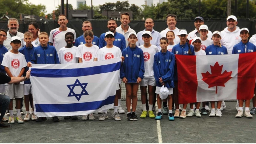 Israel Tennis & Education Center players and Tennis Canada players competed in Canada's U12 Team Cup competition, won by Israel. Credit: ITEC.