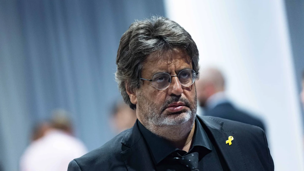 Meyer Habib attends a conference organized by the Ministry of Diaspora Affairs, at the International Convention Center in Jerusalem on March 27, 2025. Photo by Yonatan Sindel/Flash90.