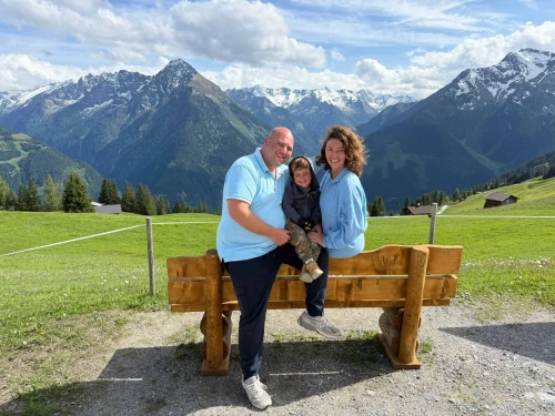 Rita, Guy and their son vacationing in Austria in June 2025 to celebrate Guy’s 40th birthday. Photo by Rita Shtivelman.