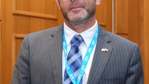 Click photo to download. Caption: Shai Agosin, president of the Chilean Jewish community, at the 2012 American Jewish Committee Global Forum. Credit: Maxine Dovere.