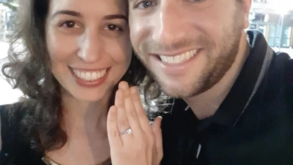Josh Warhit of New Rochelle, N.Y., with his fiancée, Reut Peleg. Credit: Courtesy.