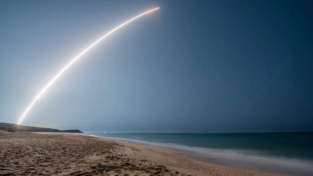 The launch of the “Okef 13” satellite from the Palmachim Airbase in central Israel on March 29, 2023. Credit: Israeli Ministry of Defense.