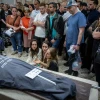Mourners attend the funeral of Tzeela Gez, who was murdered in a terrorist shooting on Route 446 in Samaria, at the Har HaMenuchot Cemetery in Jerusalem, May 15, 2025. Photo by Chaim Goldberg/Flash90.