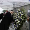 Israeli President Reuven Rivlin lays a wreath during a Holocaust-remembrance ceremony in Vienna, Austria, March 17, 2021. Photo: Amos Ben Gershom/GPO.