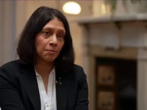 Halima Begum, former CEO of Oxfam, speaking to Britain’s “Channel 4.” Source: Emily Schrader/X.