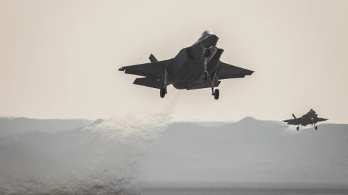 An IAF “Adir” (F-35I) fighter jet during the “Blue Flag” international aerial training exercise at Ovda Airbase about 25 miles north of Eilat, Nov. 11, 2019. Photo by Yonatan Sindel/Flash90.