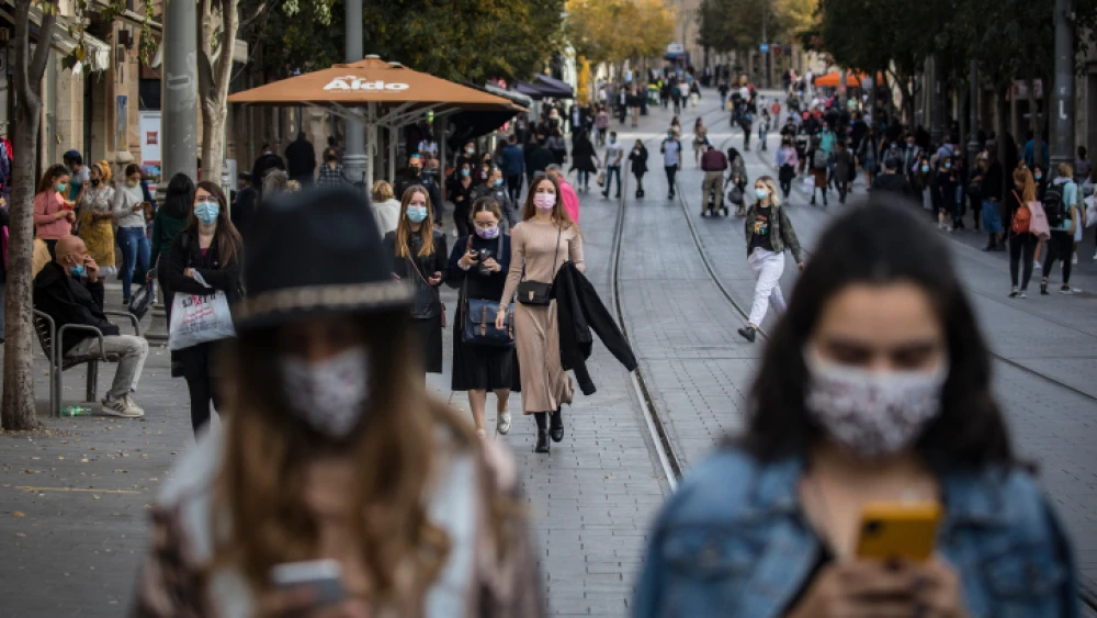 Downtown Jerusalem on Dec. 13, 2020. Photo by Olivier Fitoussi/Flash90.