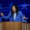 Dana Nessel, attorney general for the state of Michigan, speaks on stage during the third day of the Democratic National Convention at the United Center in Chicago on Aug. 21, 2024. Photo by Chip Somodevilla/Getty Images.