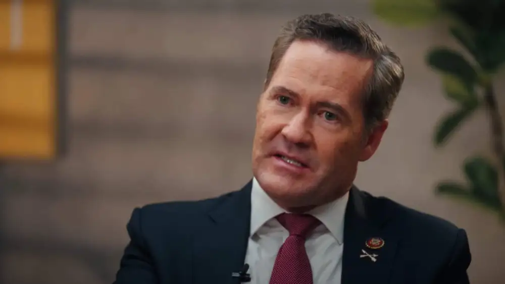 Incoming U.S. National Security Advisor Mike Waltz is seen with Ben Shapiro in a screenshot from an interview aired in the United States on Dec. 22, 2024. Credit: The Daily Wire/YouTube.