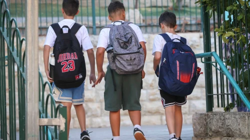 Israeli children going into 1st grade, meeting with the new teacher ahead of the first day of the academic year, at the Pola school in Jerusalem, Sept. 1, 2025. Photo by Yossi Zamir/Flash90.