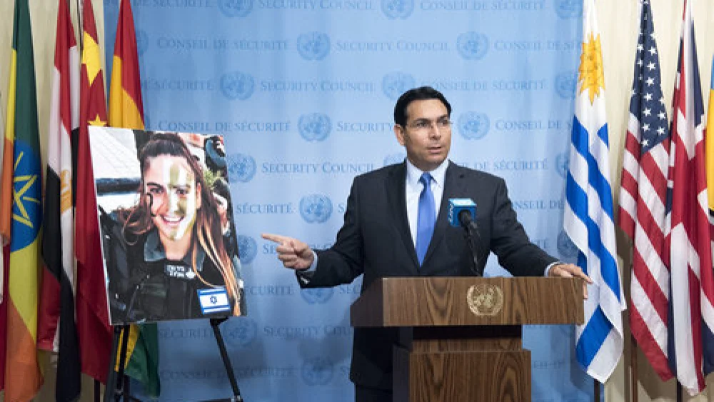 Israeli Ambassador to the United Nations Danny Danon briefs journalists in New York, June 29, 2017. Credit: U.N. Photo/Kim Haughton.