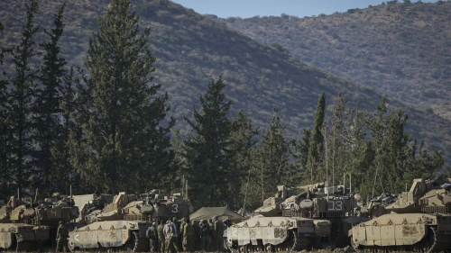 Israeli soldiers seen at a staging area near the Israeli border with Lebanon, Sept. 30, 2024. Photo by Michael Giladi/Flash90.