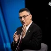 New Hope Party head Gideon Sa'ar speaks during the conference of the Israeli Television News Company in Jerusalem on March 7, 2021. Photo by Yonatan Sindel/Flash90.