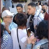 Members of UMass Boston's chapter of Students for Justice in Palestine surround, shove and hurl epithets at CAMERA researcher Dexter Van Zile outside the ADL office in the city. June 24, 2021. Source: X.