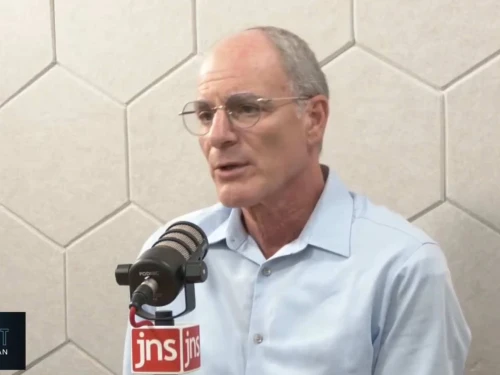 Yechiel Leiter is interviewed at the JNS studio in Jerusalem, October 2024. Credit: JNS/YouTube.