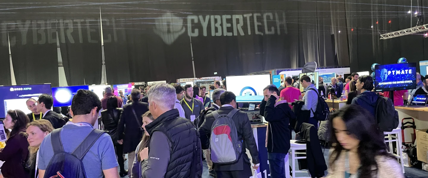 People check out the booths at Cybertech Global TLV 2023. Photo by Judith Segaloff.